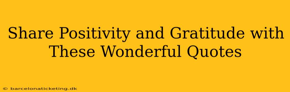 Share Positivity and Gratitude with These Wonderful Quotes