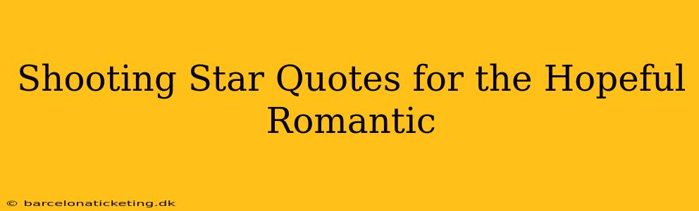 Shooting Star Quotes for the Hopeful Romantic