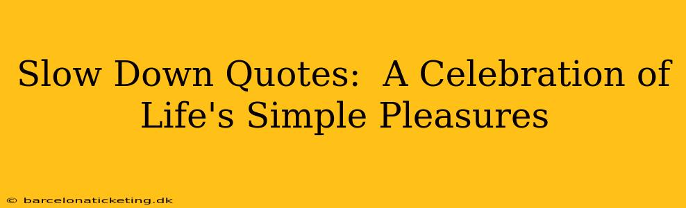 Slow Down Quotes:  A Celebration of Life's Simple Pleasures