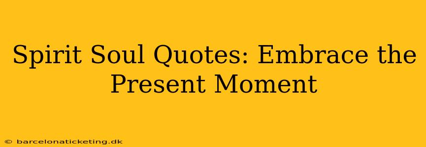 Spirit Soul Quotes: Embrace the Present Moment