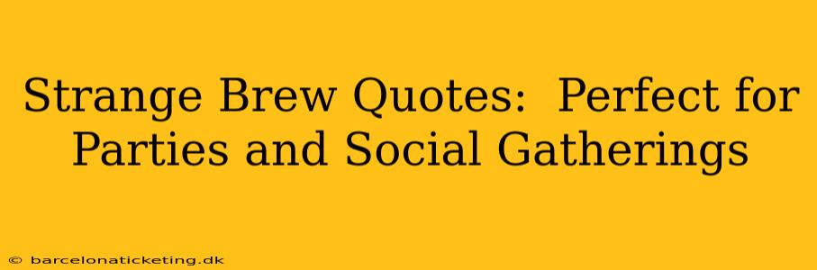 Strange Brew Quotes:  Perfect for Parties and Social Gatherings