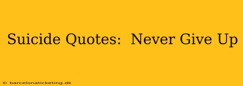 Suicide Quotes:  Never Give Up
