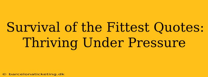 Survival of the Fittest Quotes:  Thriving Under Pressure