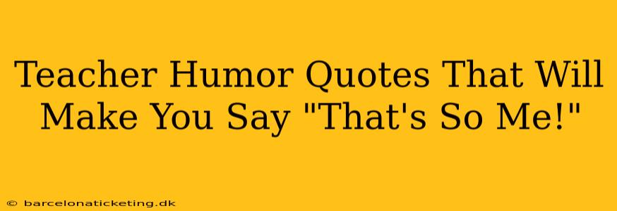 Teacher Humor Quotes That Will Make You Say "That's So Me!"