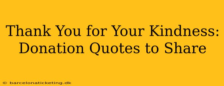 Thank You for Your Kindness:  Donation Quotes to Share