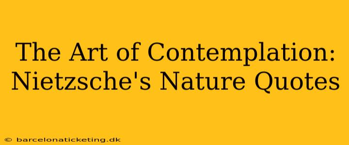 The Art of Contemplation: Nietzsche's Nature Quotes