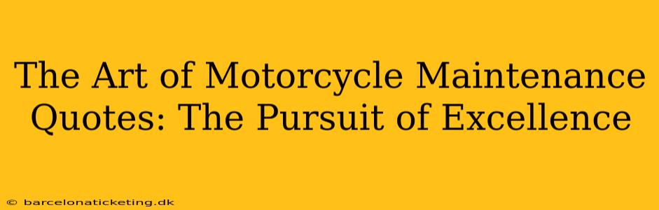 The Art of Motorcycle Maintenance Quotes: The Pursuit of Excellence