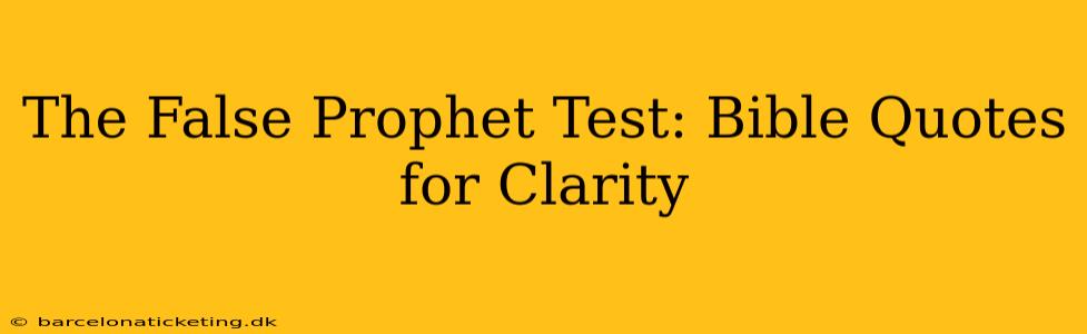 The False Prophet Test: Bible Quotes for Clarity