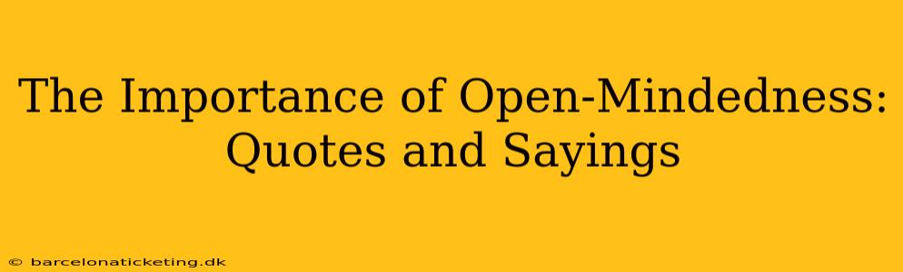 The Importance of Open-Mindedness: Quotes and Sayings
