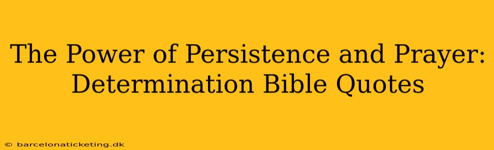 The Power of Persistence and Prayer: Determination Bible Quotes