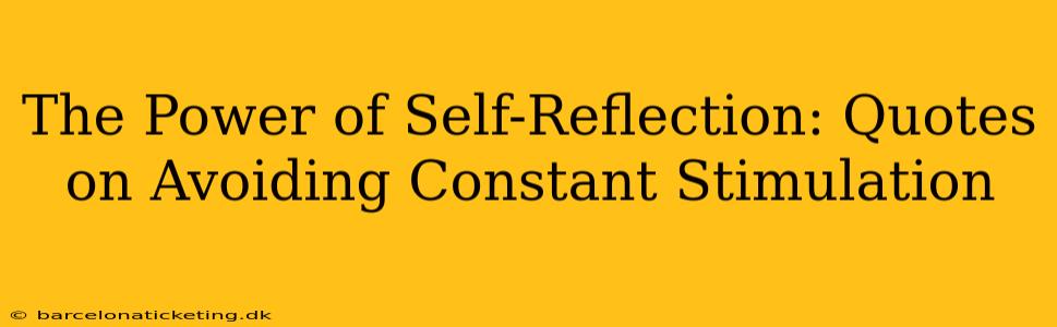 The Power of Self-Reflection: Quotes on Avoiding Constant Stimulation