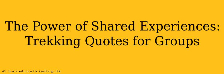 The Power of Shared Experiences: Trekking Quotes for Groups