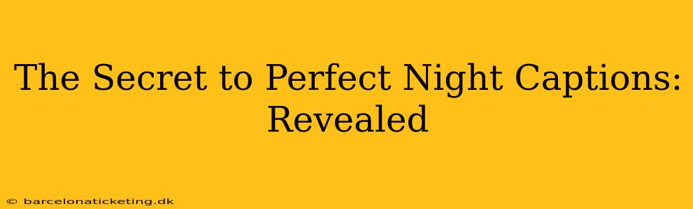 The Secret to Perfect Night Captions: Revealed