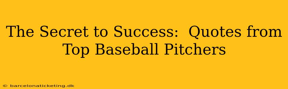 The Secret to Success:  Quotes from Top Baseball Pitchers
