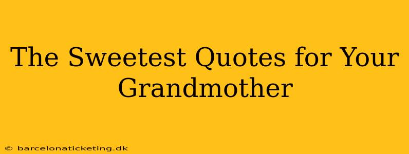 The Sweetest Quotes for Your Grandmother