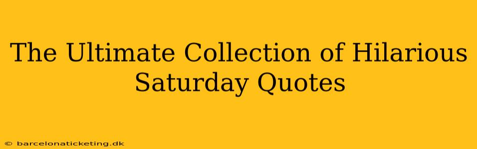 The Ultimate Collection of Hilarious Saturday Quotes