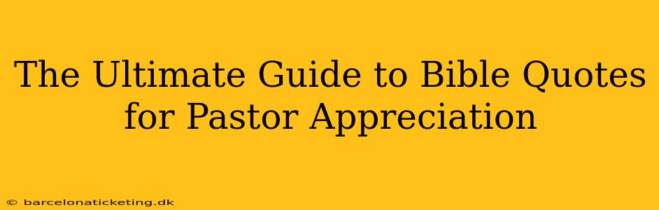 The Ultimate Guide to Bible Quotes for Pastor Appreciation
