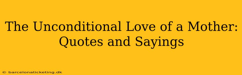 The Unconditional Love of a Mother: Quotes and Sayings