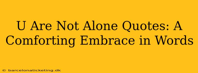U Are Not Alone Quotes: A Comforting Embrace in Words