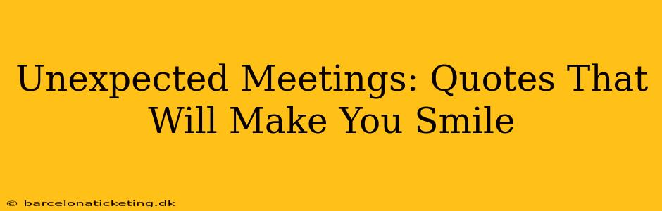 Unexpected Meetings: Quotes That Will Make You Smile