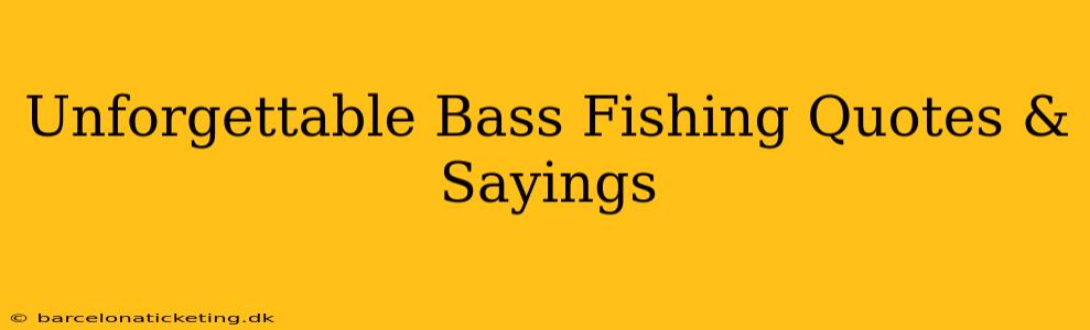 Unforgettable Bass Fishing Quotes & Sayings