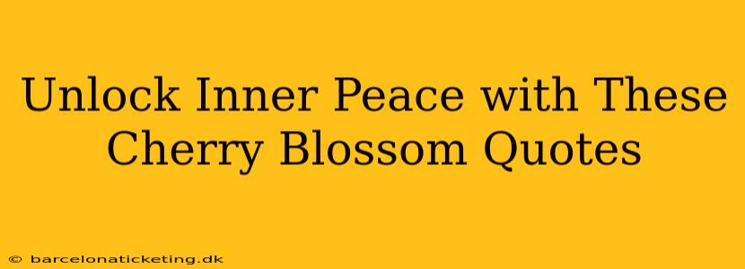 Unlock Inner Peace with These Cherry Blossom Quotes