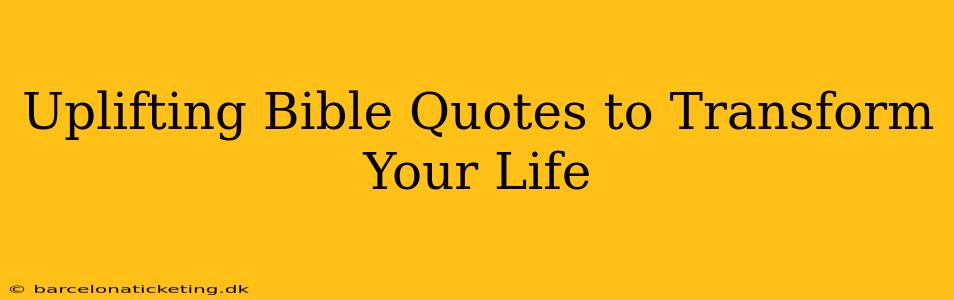 Uplifting Bible Quotes to Transform Your Life