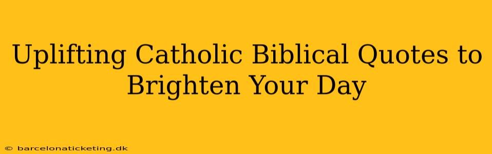 Uplifting Catholic Biblical Quotes to Brighten Your Day