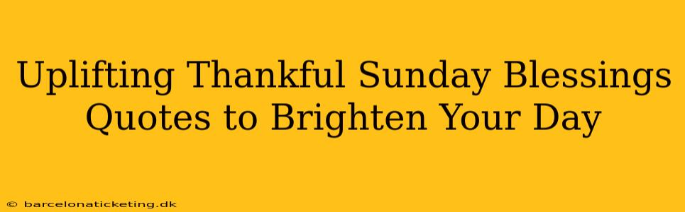 Uplifting Thankful Sunday Blessings Quotes to Brighten Your Day
