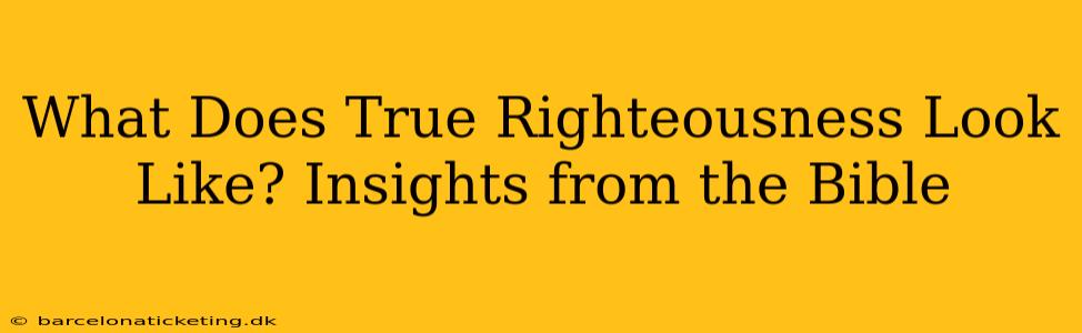What Does True Righteousness Look Like? Insights from the Bible