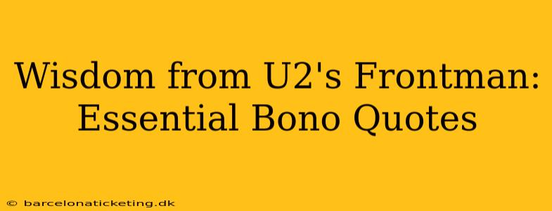 Wisdom from U2's Frontman: Essential Bono Quotes